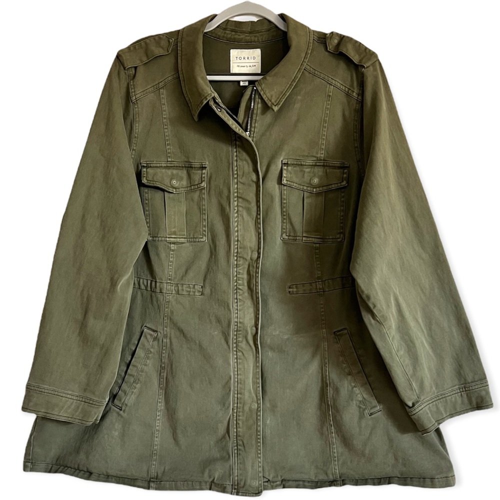 TORRID Olive Green Army Jacket Size 4